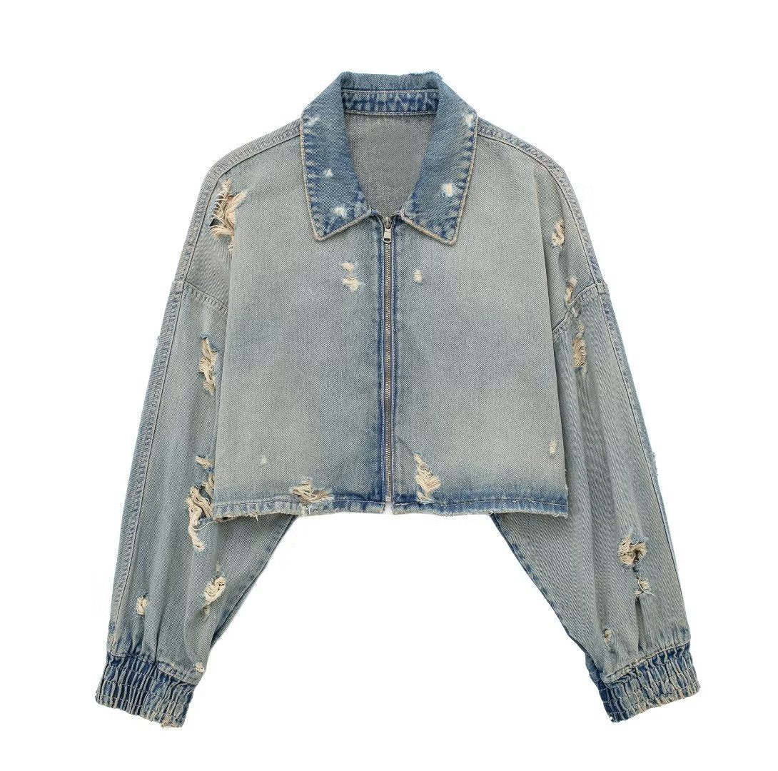 Denim Short Jacket Women's Clothing